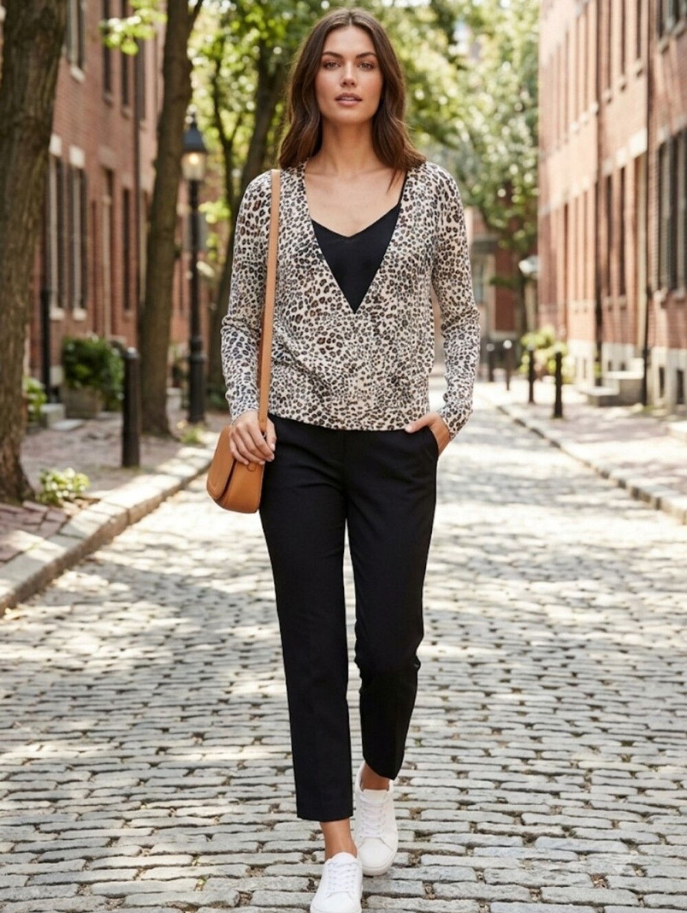 Sanctuary Leopard Print Wrap Top, NWOT